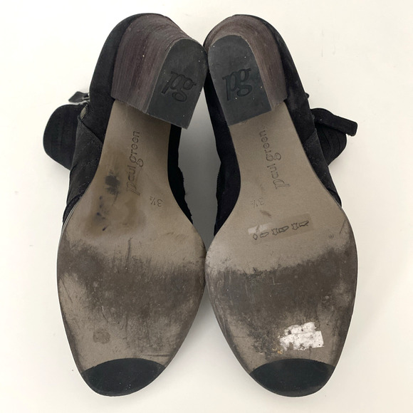 Paul Green Malibu Sliced Zip Bootie Ankle Boot Black Block Heel Suede 3.5UK 6 US - Picture 8 of 9